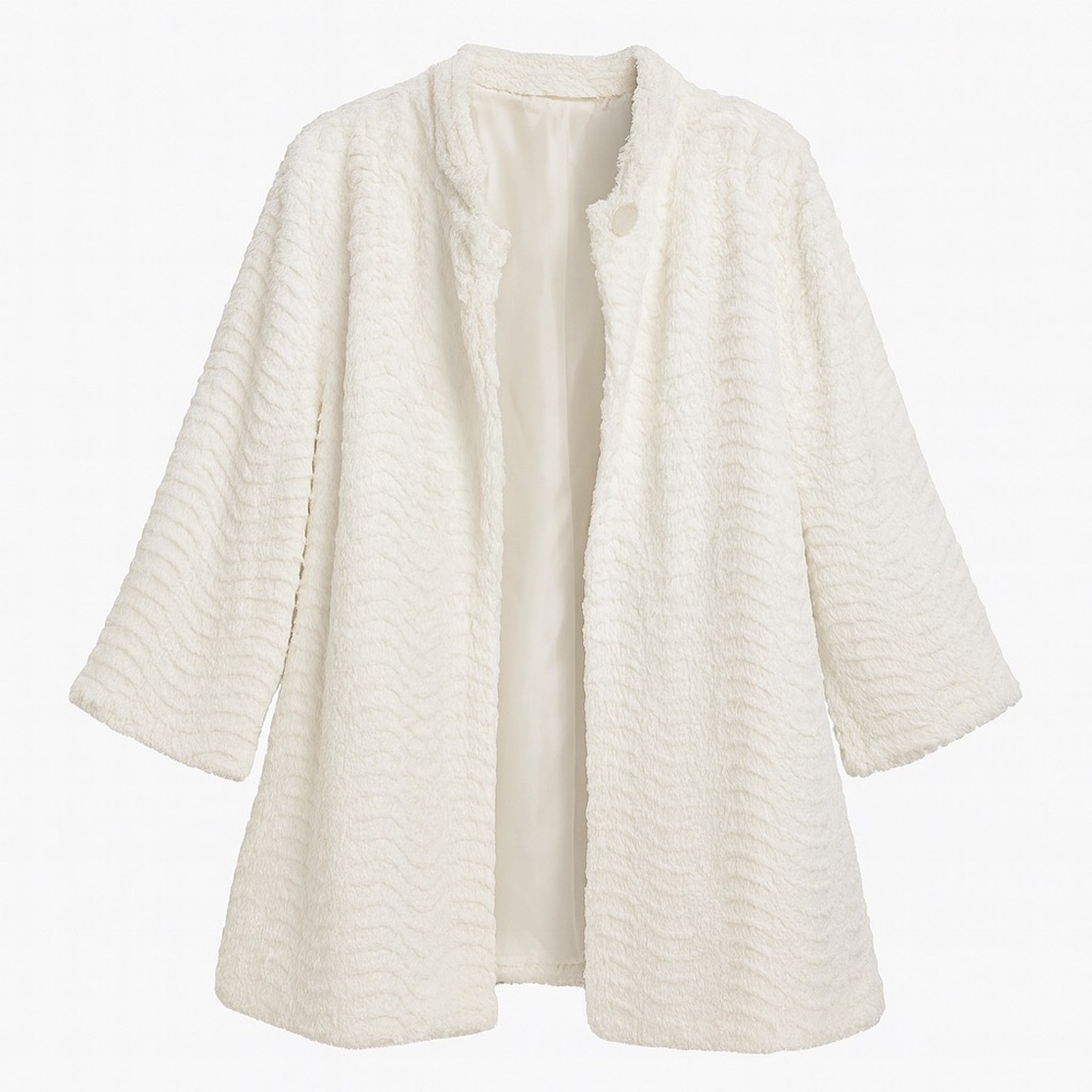 Alfred Dunner Faux Fur Open-Front Coat